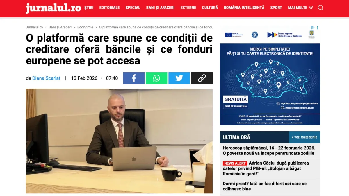 eRaport в Jurnalul Național — дигиталната платформа, която опростява достъпа до кредити и финансиране